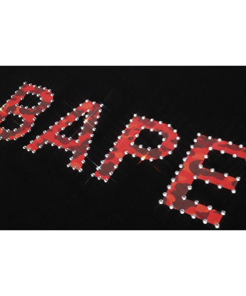A BATHING APE(アベイシングエイプ)の「RHINESTONE LOGO TEE(Tシャツ/カットソー・メンズ・ブラック/グレー/ホワイト・X-LARGE/MEDIUM/XX-LARGE/SMALL/LARGE)」の8枚目の写真