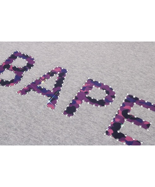 A BATHING APE(アベイシングエイプ)の「RHINESTONE LOGO TEE(Tシャツ/カットソー・メンズ・ブラック/グレー/ホワイト・X-LARGE/MEDIUM/XX-LARGE/SMALL/LARGE)」の9枚目の写真