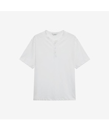 3ボタンヘンリーネックオーバーサイズ半袖Tシャツ - 2カラー