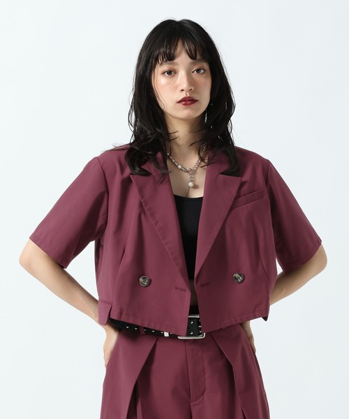 PAGEBOY(ページボーイ)の「フラップデザインショートジャケット(テーラードジャケット・レディース・ボルドー/チャコールグレー/ブラック・FREE)」の11枚目の写真