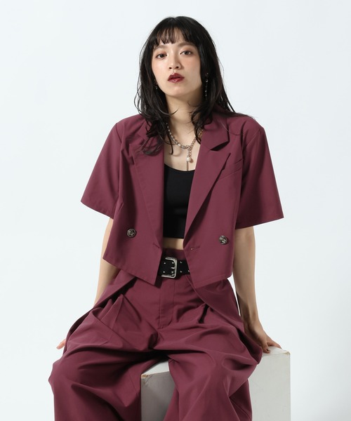PAGEBOY(ページボーイ)の「フラップデザインショートジャケット(テーラードジャケット・レディース・ボルドー/チャコールグレー/ブラック・FREE)」の13枚目の写真
