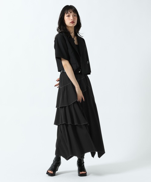 PAGEBOY(ページボーイ)の「フラップデザインショートジャケット(テーラードジャケット・レディース・ボルドー/チャコールグレー/ブラック・FREE)」の6枚目の写真