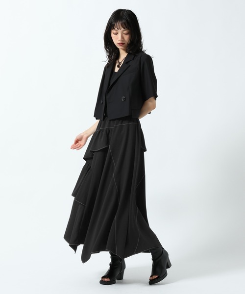 PAGEBOY(ページボーイ)の「フラップデザインショートジャケット(テーラードジャケット・レディース・ボルドー/チャコールグレー/ブラック・FREE)」の7枚目の写真