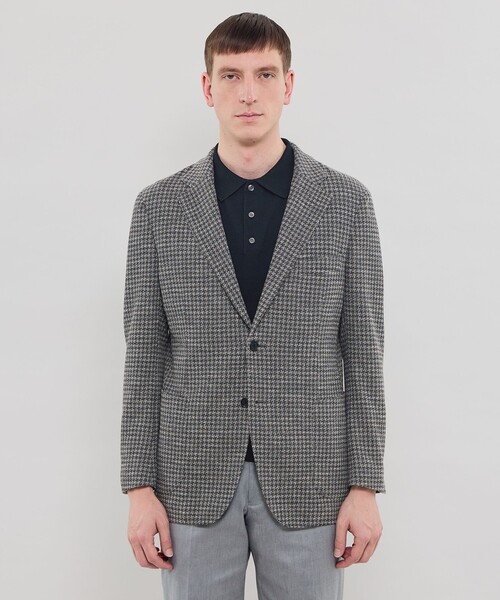MACKINTOSH LONDON(マッキントッシュ ロンドン)の「【FLEX JERSEY】【LANIFICIO ROMA/ラニフィーチョ ローマ】ハウンドトゥースジャケット(テーラードジャケット・メンズ・チャコールグレー・40)」の3枚目の写真