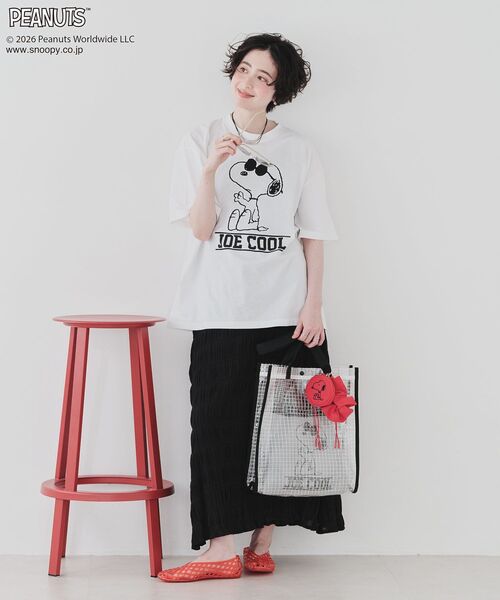 PEANUTS(ピーナッツ)の「【PEANUTS】GreenParksTee(Tシャツ/カットソー・レディース・ブラック/オレンジ/オフホワイト/ブルー・FREE)」の8枚目の写真