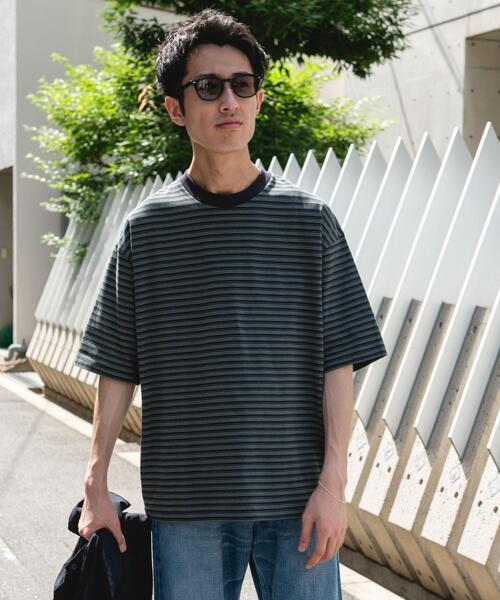 URBAN RESEARCH DOORS（アーバンリサーチドアーズ）の「OUTDOOREXCHANGE ボーダーTシャツ（Tシャツ/カットソー・メンズ・グレー系その他/ベージュ系その他・MEDIUM/LARGE）」の3枚目の写真