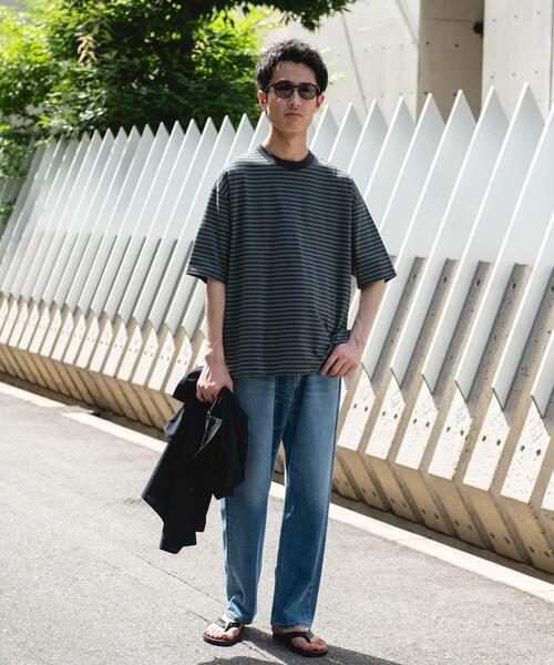 URBAN RESEARCH DOORS（アーバンリサーチドアーズ）の「OUTDOOREXCHANGE ボーダーTシャツ（Tシャツ/カットソー・メンズ・グレー系その他/ベージュ系その他・MEDIUM/LARGE）」の7枚目の写真