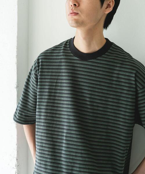 URBAN RESEARCH DOORS（アーバンリサーチドアーズ）の「OUTDOOREXCHANGE ボーダーTシャツ（Tシャツ/カットソー・メンズ・グレー系その他/ベージュ系その他・MEDIUM/LARGE）」の9枚目の写真