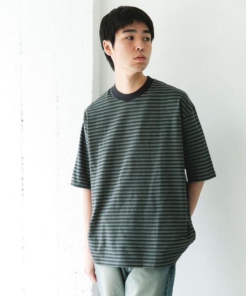 URBAN RESEARCH DOORS（アーバンリサーチドアーズ）の「OUTDOOREXCHANGE ボーダーTシャツ（Tシャツ/カットソー・メンズ・グレー系その他/ベージュ系その他・MEDIUM/LARGE）」の12枚目の写真
