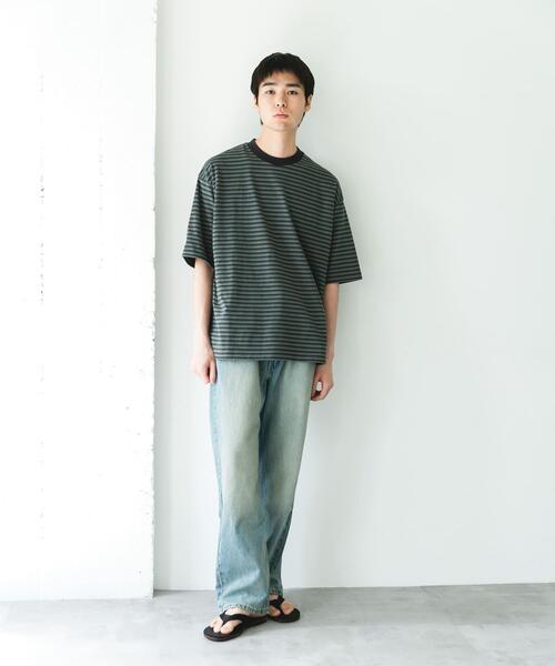 URBAN RESEARCH DOORS（アーバンリサーチドアーズ）の「OUTDOOREXCHANGE ボーダーTシャツ（Tシャツ/カットソー・メンズ・グレー系その他/ベージュ系その他・MEDIUM/LARGE）」の13枚目の写真
