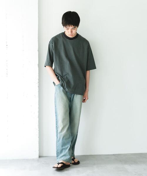 URBAN RESEARCH DOORS（アーバンリサーチドアーズ）の「OUTDOOREXCHANGE ボーダーTシャツ（Tシャツ/カットソー・メンズ・グレー系その他/ベージュ系その他・MEDIUM/LARGE）」の14枚目の写真