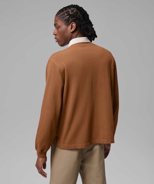 JORDAN BRAND(ジョーダンブランド)の「ジョーダン フライト エッセンシャル メンズ ラグビー トップス / Jordan Flight Essentials Men's Rugby Top IM9148-281 Light British Tan(ポロシャツ・メンズ・ライトブラウン・M/L/XL/2XL/S)」の2枚目の写真