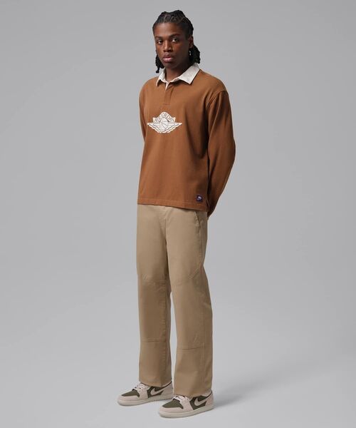JORDAN BRAND(ジョーダンブランド)の「ジョーダン フライト エッセンシャル メンズ ラグビー トップス / Jordan Flight Essentials Men's Rugby Top IM9148-281 Light British Tan(ポロシャツ・メンズ・ライトブラウン・M/L/XL/2XL/S)」の6枚目の写真