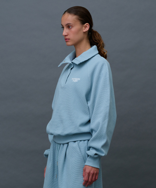 MENASOO（ミナス）の「Snap Waffle Sweatshirt_Skyblue（スウェット・レディース・スカイブルー・F）」の8枚目の写真