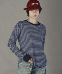 NAKER（ネイカー）の「NAKER ヴィンテージライクピンボーダーロングスリーブTシャツ（Tシャツ/カットソー）」