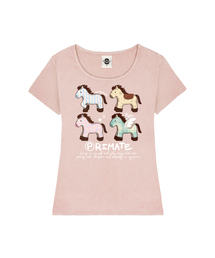 PONY CLUB レディース Uネックスリムフィット半袖Tシャツ 6 COLORS