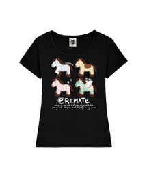 PONY CLUB レディース Uネックスリムフィット半袖Tシャツ 6 COLORS