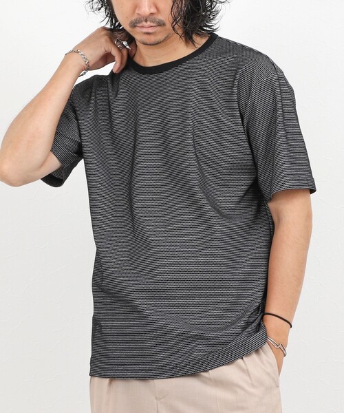 NOLLEY’S(ノーリーズ)の「【BECシリーズ】立体ボーダーTシャツ(Tシャツ/カットソー・メンズ・ブルー系その他/ホワイト系その他/ブラック系その他・M/L/XL/S)」の1枚目の写真