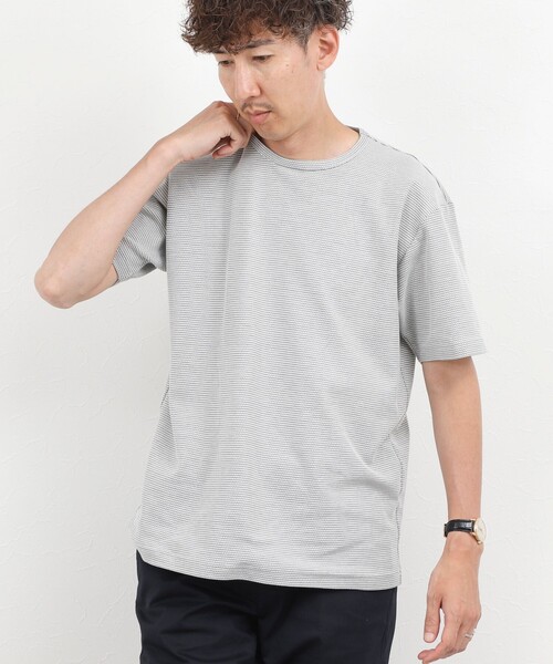 NOLLEY’S(ノーリーズ)の「【BECシリーズ】立体ボーダーTシャツ(Tシャツ/カットソー・メンズ・ブルー系その他/ホワイト系その他/ブラック系その他・M/L/XL/S)」の5枚目の写真