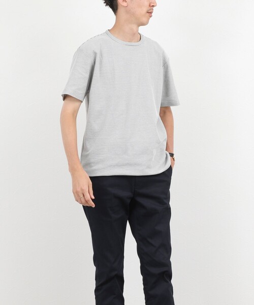 NOLLEY’S(ノーリーズ)の「【BECシリーズ】立体ボーダーTシャツ(Tシャツ/カットソー・メンズ・ブルー系その他/ホワイト系その他/ブラック系その他・M/L/XL/S)」の7枚目の写真