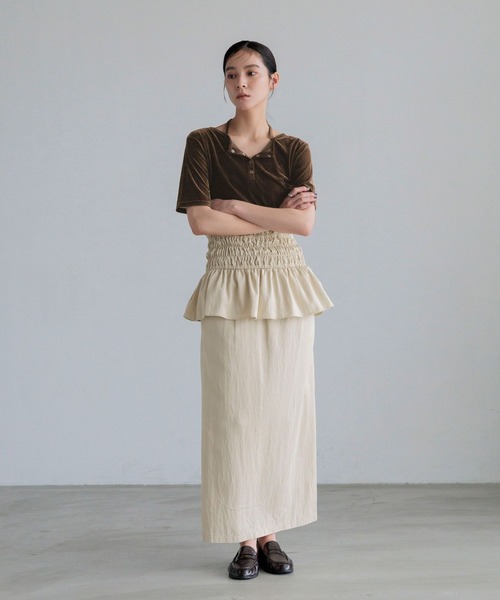 LOWRYS FARM(ローリーズファーム)の「シャーリングビスチェスカート2P 1051971(スカート・レディース・ブラック/ブラウン/ベージュ系その他2・MEDIUM/LARGE)」の4枚目の写真