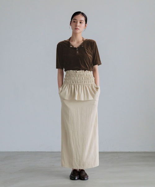 LOWRYS FARM(ローリーズファーム)の「シャーリングビスチェスカート2P 1051971(スカート・レディース・ブラック/ブラウン/ベージュ系その他2・MEDIUM/LARGE)」の5枚目の写真