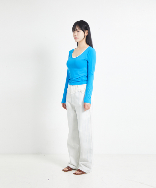 COTTONREBIRTHCLUB（コットンリバースクラブ）の「レースベビーTシャツ（ブルー）（Tシャツ/カットソー・レディース・その他・FREE）」の4枚目の写真