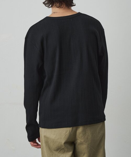 COLONY 2139(コロニートゥーワンスリーナイン)の「テレコリブヘンリーネック(Tシャツ/カットソー・メンズ・ブラウン/ホワイト/ブラック・MEDIUM/LARGE)」の12枚目の写真
