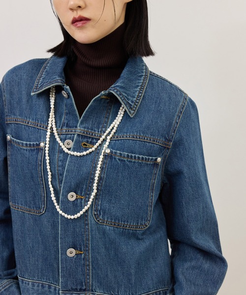 ADAM ET ROPE'(アダムエロペ)の「【WEB限定】デニムシャツロングワンピース(シャツワンピース・レディース・ブラック/ブルー・36/38)」の13枚目の写真