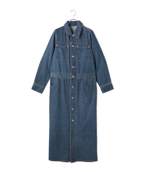 ADAM ET ROPE'(アダムエロペ)の「【WEB限定】デニムシャツロングワンピース(シャツワンピース・レディース・ブラック/ブルー・36/38)」の16枚目の写真