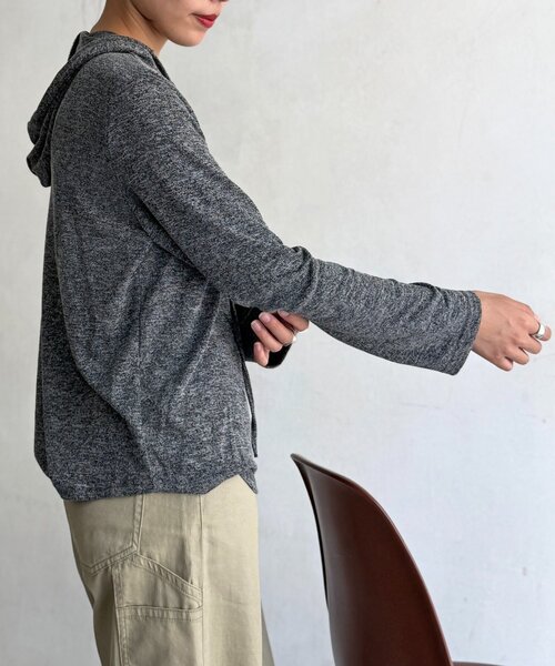 CPCM(シーピーシーエム)の「【WEB限定】ヘンリーシアーニットパーカー(Tシャツ/カットソー・レディース・チャコールグレー/グリーン系/グレー・FREE)」の19枚目の写真