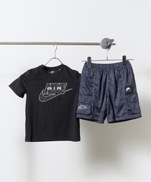 NIKE（ナイキ）の「NIKE/ナイキ NKB B NK AIR AOP CARG ウォッシュロゴ レオパード柄セットアップ 海水浴 アウトドア デイリー キッズ 2026年夏 夏服（セットアップ）」