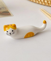 Ein（アイン）の「Ein/【ほっこりアニマル】ロング ネコ＆イヌ 陶器 箸置き / アニマル カトラリーレスト（カトラリー）」