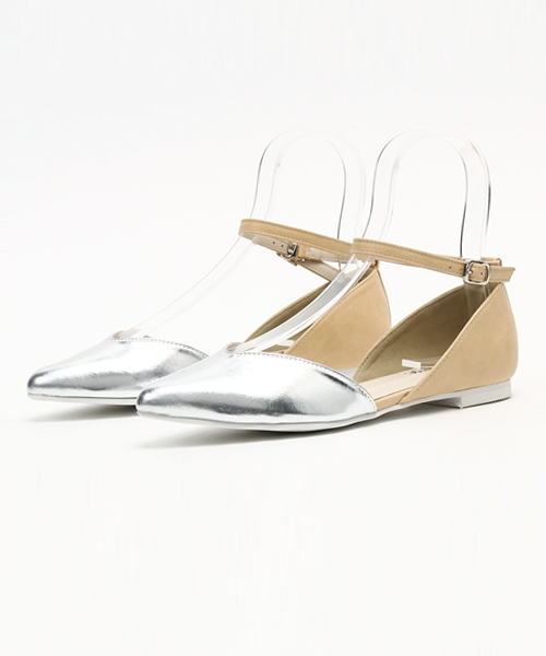 FREE'S MART（フリーズマート）の「セパレートフラットシューズ（パンプス・レディース・ブルー/シルバー/ホワイト・LARGE/MEDIUM）」の3枚目の写真