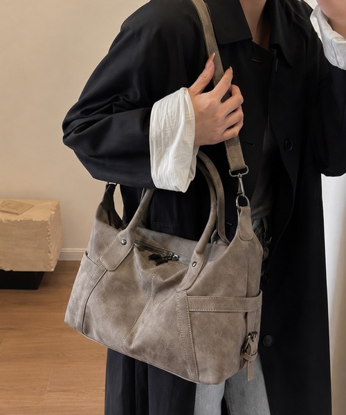 ammy.(エイミードット)の「【 ammy. / エイミードット 】 ビンテージライク ボストンバッグ / ショルダーバッグ(ボストンバッグ・レディース・ベージュ系/ブラック系・FREE)」の7枚目の写真