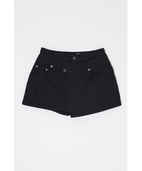 MOUSSY(マウジー)の「BACKSATIN LAYERED ミニスカート(スカート・レディース・カーキ/ライトブラック・1/2)」の4枚目の写真