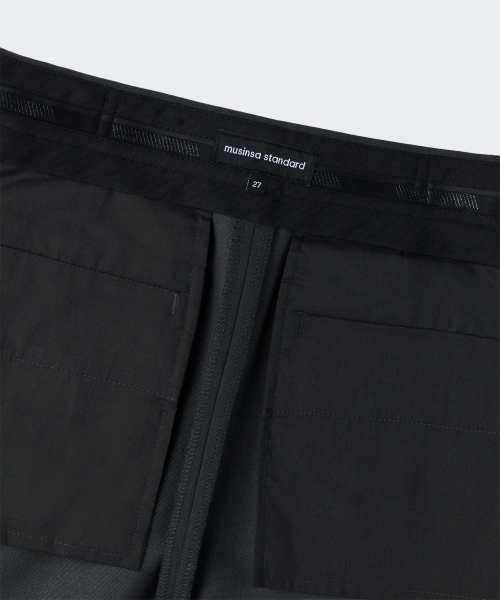 MUSINSA STANDARD WOMAN（ムシンサスタンダードウーマン）の「ウィメンズフレアヒドゥンバンディングスラックス[グレー]（スラックス・レディース・その他・24/25/26/27/28/29/30）」の5枚目の写真