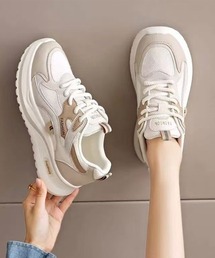 厚底スニーカー 韓国風配色 ローカット