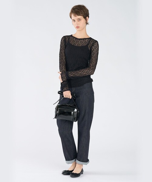 To b. by agnes b.(トゥービーバイアニエスベー)の「レース 長袖 プルオーバー(Tシャツ/カットソー・レディース・ブラック・38)」の6枚目の写真