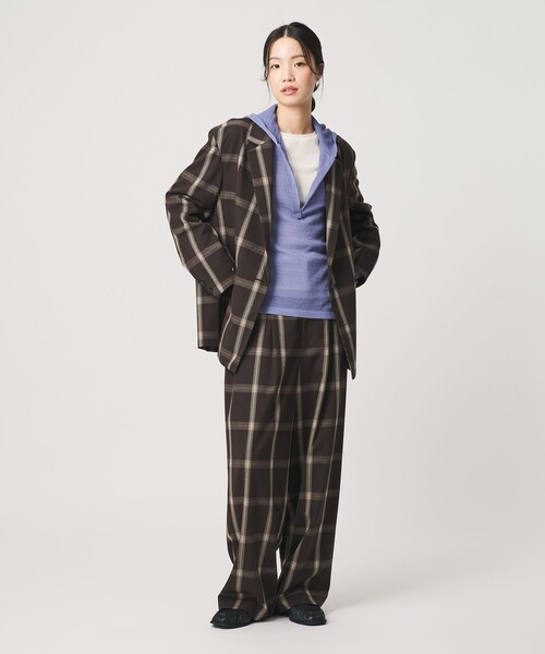 BEAUTY&YOUTH UNITED ARROWS（ビューティーアンドユースユナイテッドアローズ）の「ポリエステルブレンド チェック ワイドパンツ（スラックス・レディース・ダークブラウン/ベージュ・M/S）」の12枚目の写真