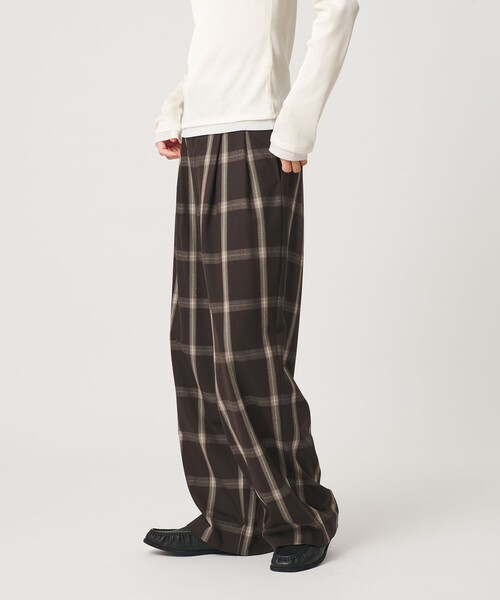 BEAUTY&YOUTH UNITED ARROWS（ビューティーアンドユースユナイテッドアローズ）の「ポリエステルブレンド チェック ワイドパンツ（スラックス・レディース・ダークブラウン/ベージュ・M/S）」の14枚目の写真
