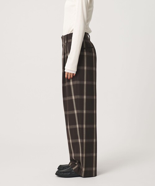 BEAUTY&YOUTH UNITED ARROWS（ビューティーアンドユースユナイテッドアローズ）の「ポリエステルブレンド チェック ワイドパンツ（スラックス・レディース・ダークブラウン/ベージュ・M/S）」の7枚目の写真