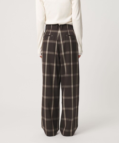 BEAUTY&YOUTH UNITED ARROWS（ビューティーアンドユースユナイテッドアローズ）の「ポリエステルブレンド チェック ワイドパンツ（スラックス・レディース・ダークブラウン/ベージュ・M/S）」の8枚目の写真