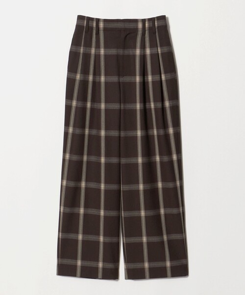 BEAUTY&YOUTH UNITED ARROWS（ビューティーアンドユースユナイテッドアローズ）の「ポリエステルブレンド チェック ワイドパンツ（スラックス・レディース・ダークブラウン/ベージュ・M/S）」の9枚目の写真