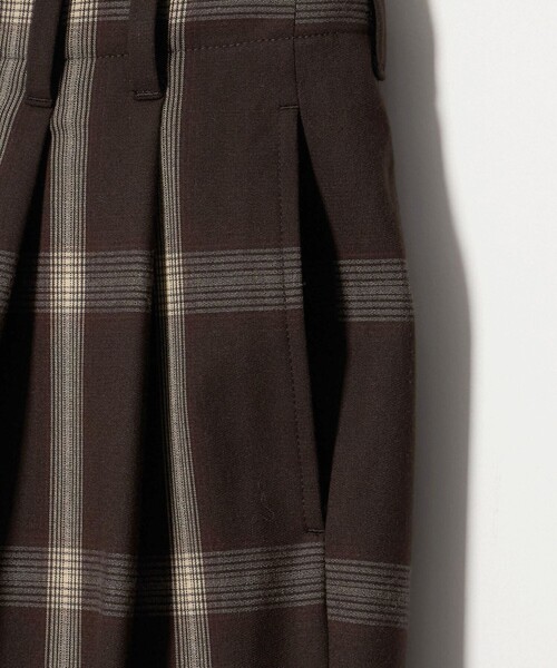 BEAUTY&YOUTH UNITED ARROWS（ビューティーアンドユースユナイテッドアローズ）の「ポリエステルブレンド チェック ワイドパンツ（スラックス・レディース・ダークブラウン/ベージュ・M/S）」の3枚目の写真