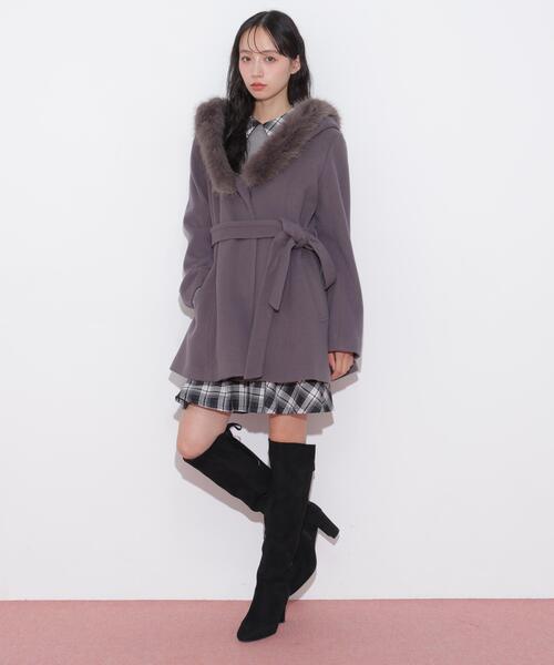 JILL by JILL STUART(ジルバイジルスチュアート)の「フーディミディコート(その他アウター・レディース・ピンク/ホワイト/グレー・MEDIUM/SMALL)」の20枚目の写真