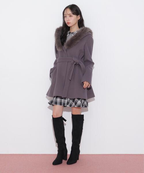 JILL by JILL STUART(ジルバイジルスチュアート)の「フーディミディコート(その他アウター・レディース・ピンク/ホワイト/グレー・MEDIUM/SMALL)」の21枚目の写真