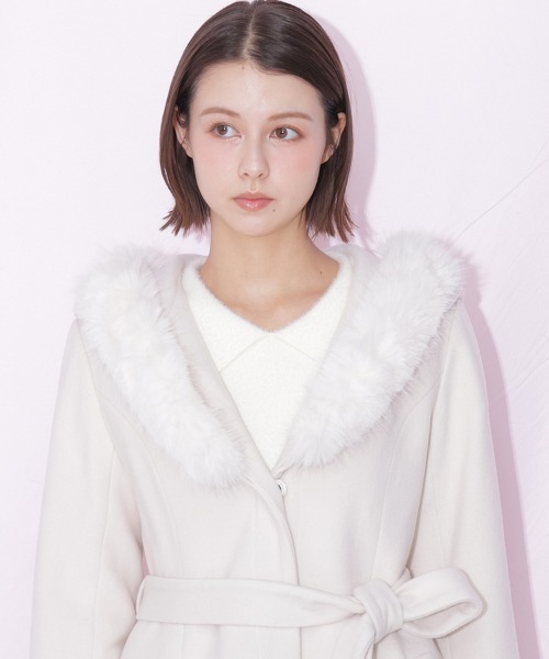 JILL by JILL STUART(ジルバイジルスチュアート)の「フーディミディコート(その他アウター・レディース・ピンク/ホワイト/グレー・MEDIUM/SMALL)」の12枚目の写真