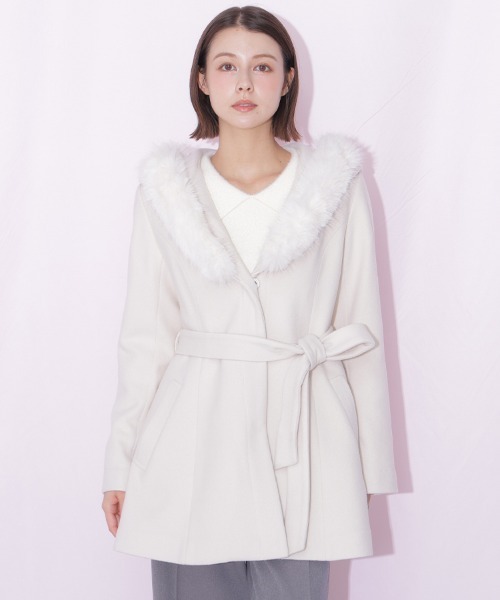 JILL by JILL STUART(ジルバイジルスチュアート)の「フーディミディコート(その他アウター・レディース・ピンク/ホワイト/グレー・MEDIUM/SMALL)」の11枚目の写真