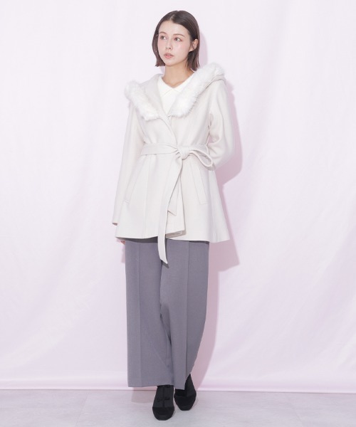 JILL by JILL STUART(ジルバイジルスチュアート)の「フーディミディコート(その他アウター・レディース・ピンク/ホワイト/グレー・MEDIUM/SMALL)」の13枚目の写真